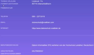 Impressum Datenschutz Beratung Thomas Voelklein