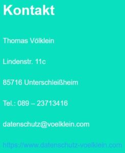 Kontakt Datenschutz-Beratung Thomas Voelklein